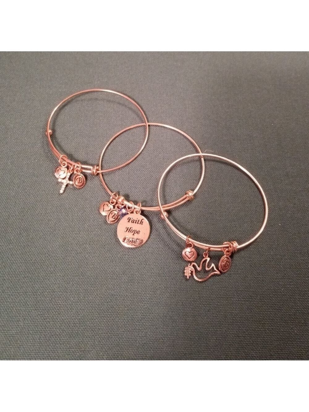 B.Beni Gold Plated Brass Bangles Set Faith Charms